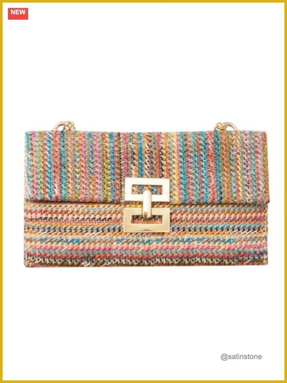 Women Straw Clutch Purse Summer Beach Crossbody Evening Handbag Woven Shoulder